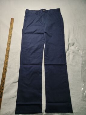Chaps Navy Boys Flat-Front Stretch Pants Size 18 Husky